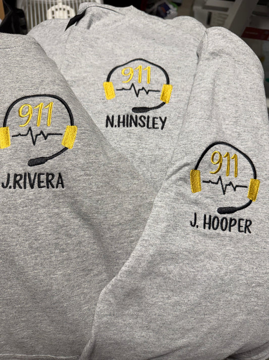 911 Dispatcher embroidered garment
