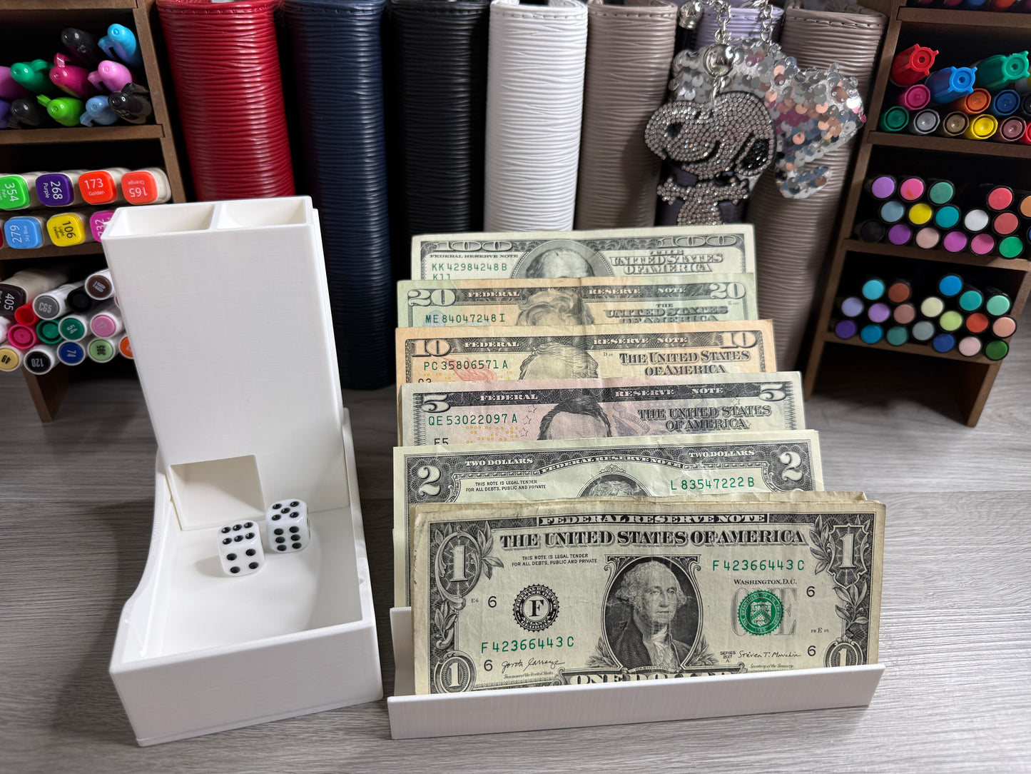 Dice Roller and Cash Stuffing Tray Set